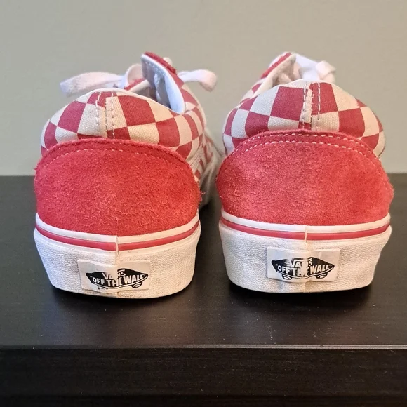 Vans Old Skool Red and White Checkerboard Canvas Sneakers Womens 8.5 Mens 7 - Picture 13 of 14